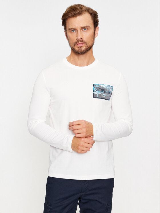 s.Oliver Longsleeve krekls 2135693 Balts Regular Fit