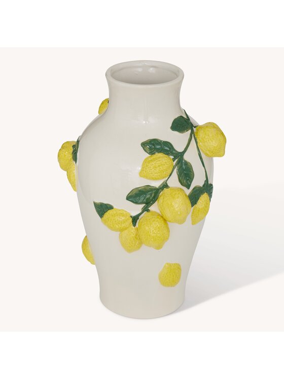 MIAhome MIAhome Wazon ceramiczny z gałązkami cytryny LEMONIA Beżowy
