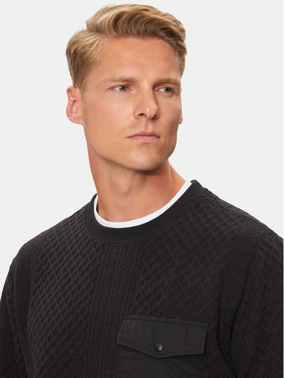 Brave Soul Brave Soul Sweatshirt MSS-586KALK Schwarz Regular Fit