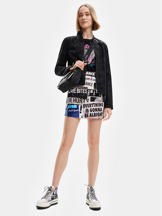 Desigual Desigual Giacca in similpelle Detroit 23SWEW02 Nero Regular Fit