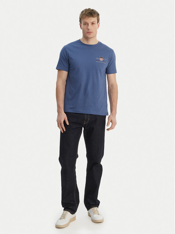 Gant Gant T-Shirt Archive Shield 2067004 Niebieski Regular Fit