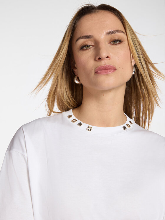 Elena Mirò Elena Mirò T-Shirt G065Z000583N001 Biały Regular Fit