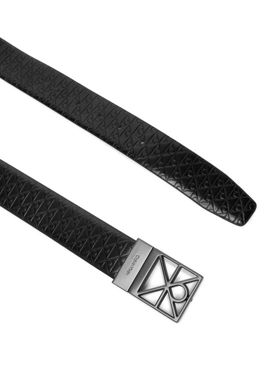 Calvin Klein Calvin Klein Pánsky opasok Emblem Cutout W/ Aop 35mm Adj LV04D7122G Čierna
