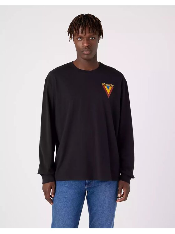 Wrangler Wrangler T-shirt CHEST LOGO TEE Nero Regular Fit