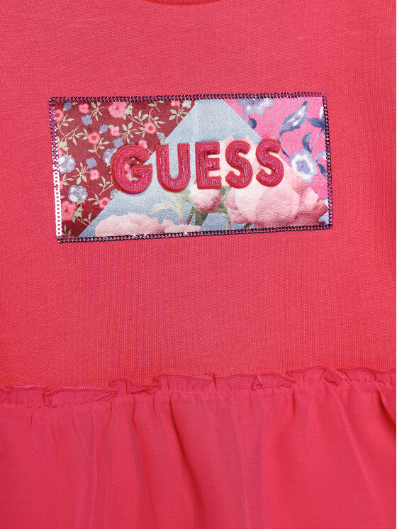 Guess Guess Bluzka K3BQ04 KAV34 Różowy Regular Fit