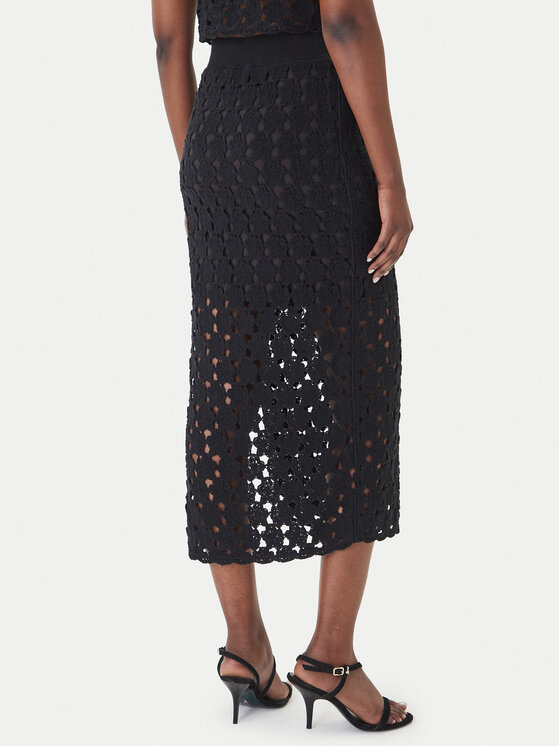 Fracomina Fracomina Midi szoknya FR26SG4008K488R6 Fekete Slim Fit