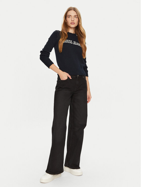 Guess Jeans Guess Jeans Pulover W4BR10 Z3HM1 Albastru Regular Fit