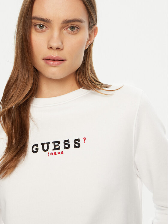 Guess Jeans Guess Jeans Mikina W5RQ28 K68I4 Bílá Regular Fit