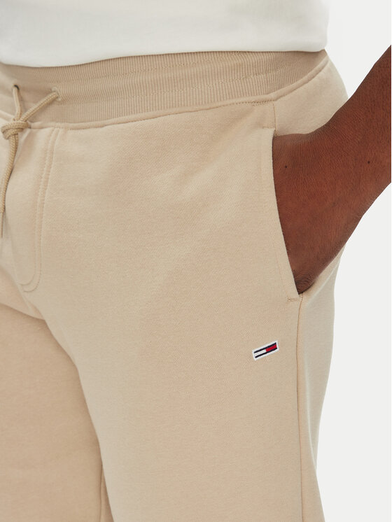 Tommy Jeans Tommy Jeans Долнище анцуг Flag DM0DM20473 Бежов Slim Fit