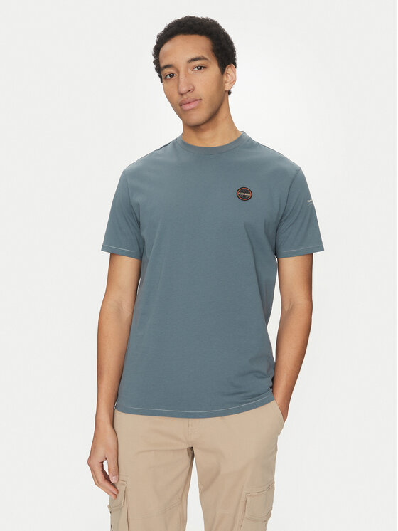 Napapijri Napapijri T-Shirt S-Badge NP0A4I3N Modrá Regular Fit