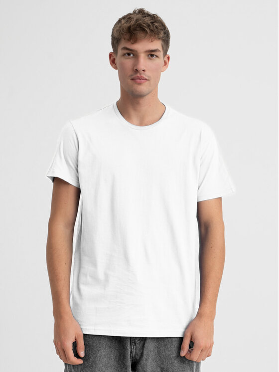 Urban City Urban City T-Shirt Koszulka Z Krótkim Rękawem Męska Biała UrbanCity No Logo 2XL Biały Regular Fit