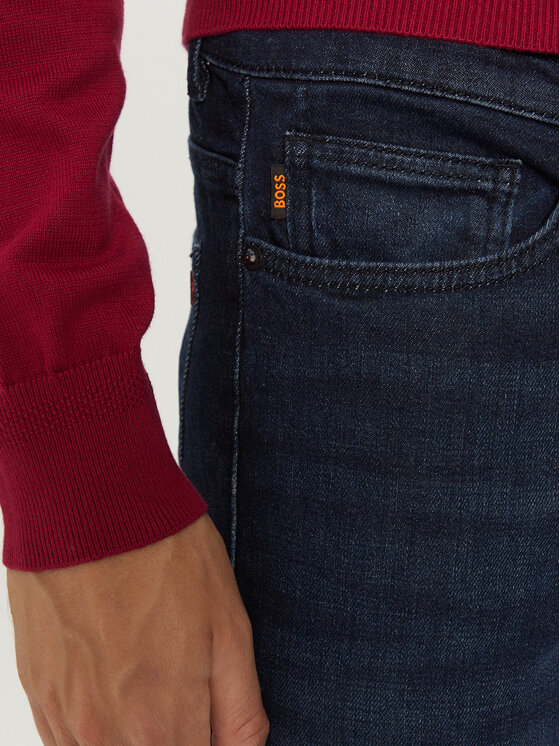 BOSS Boss Jeans hlače Delaware 50524018 Mornarsko modra Slim Fit