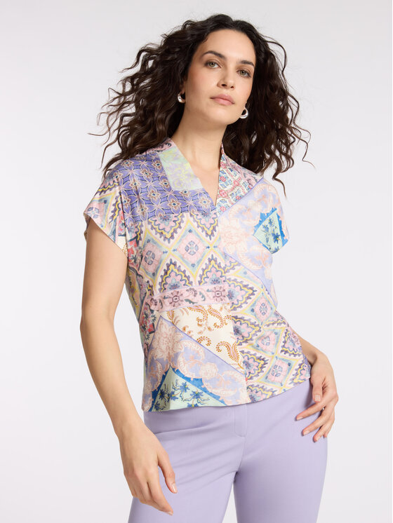 Elena Mirò Elena Mirò T-Shirt G098Z000619N001 Fioletowy Regular Fit