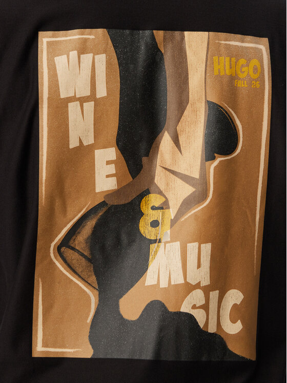 HUGO HUGO T-krekls Detzi 50563795 Melns Relaxed Fit