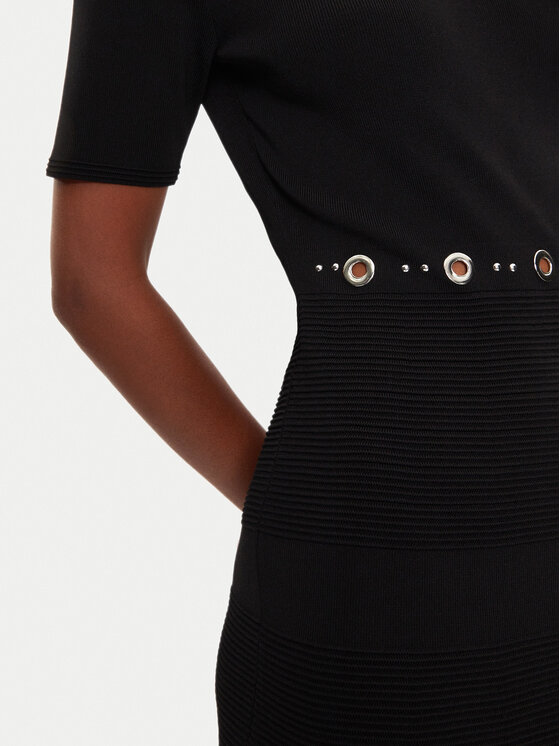 Morgan Morgan Kootud kleit 242-RMEY Must Slim Fit