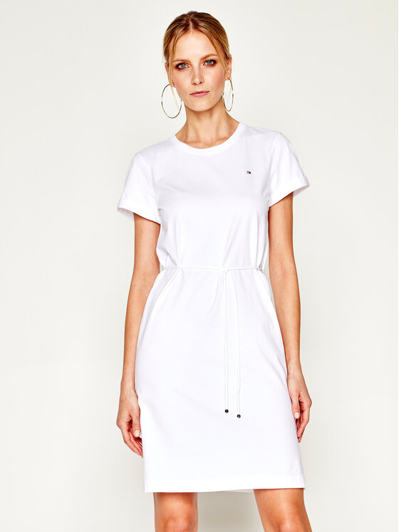 Tommy Hilfiger Vestito da giorno Angela WW0WW27812 Bianco Regular Fit Modivo