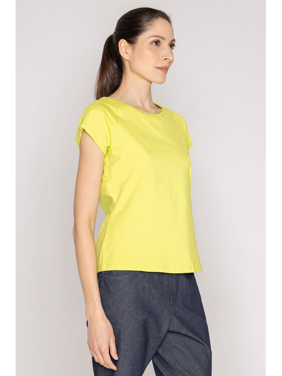 Deni Cler Milano Deni Cler Milano T-Shirt T-DC-T211-D2-10-41-1 Żółty Regular Fit