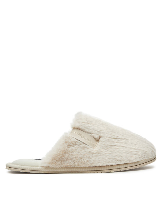 Calvin Klein Jeans Copati Hotel Slipper Fur After Glow YW0YW01593 Écru