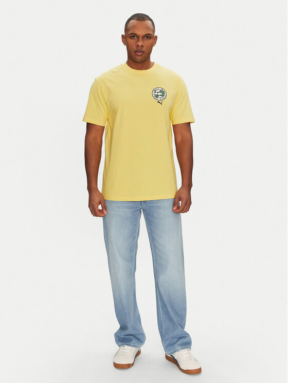 Puma Puma Póló Graphics Super 629639 Sárga Relaxed Fit