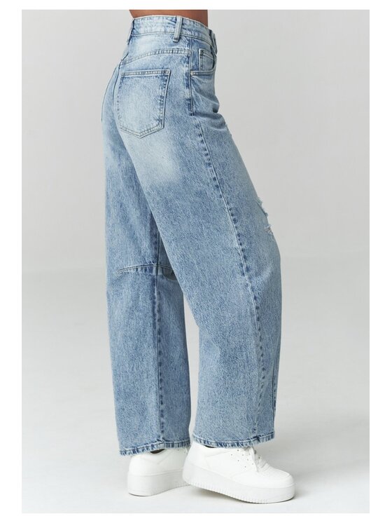 Makadamia Makadamia Jeansy C50 Niebieski Loose Fit