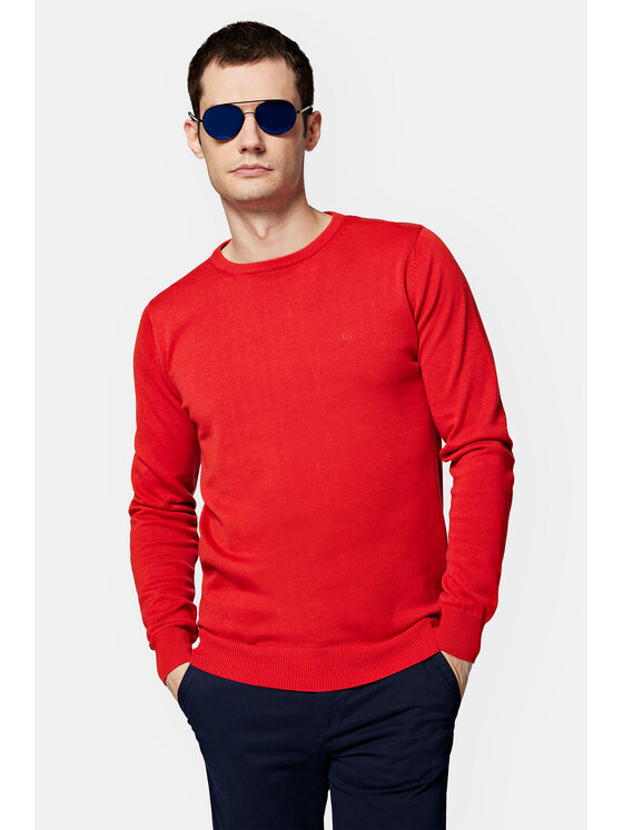 Lancerto Lancerto Sweter Tony SW073223000079 Czerwony Regular Fit