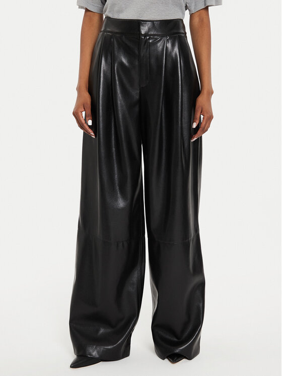 BOSS Boss Hose aus Kunstleder Tadesa 50518463 Schwarz Relaxed Fit
