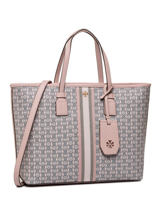 Tory Burch Torebka Gemini Link Canvas Small Tote 53304 Ro owy Modivo.pl