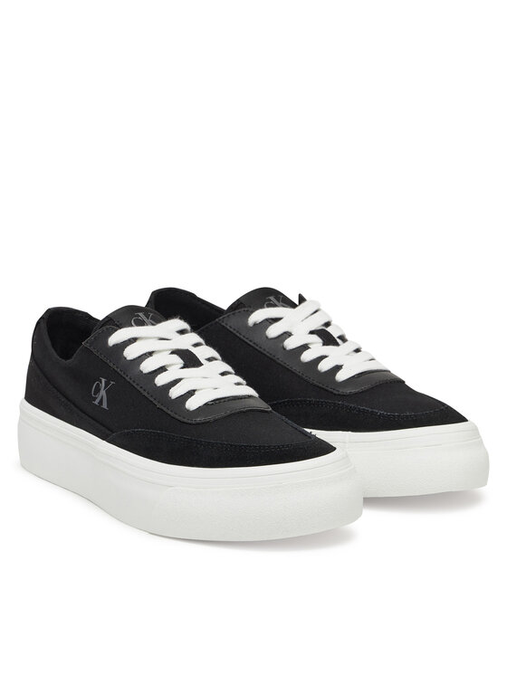 Calvin Klein Jeans Calvin Klein Jeans Снікерcи Vulc Flatform Low Cv Mix Mg YW0YW01770 Чорний