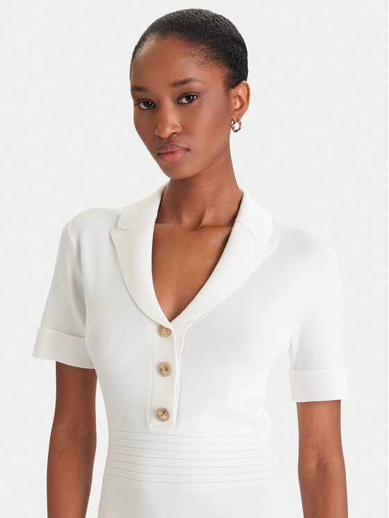 Guess Guess Úpletové šaty W5YK29 Z0130 Bílá Slim Fit