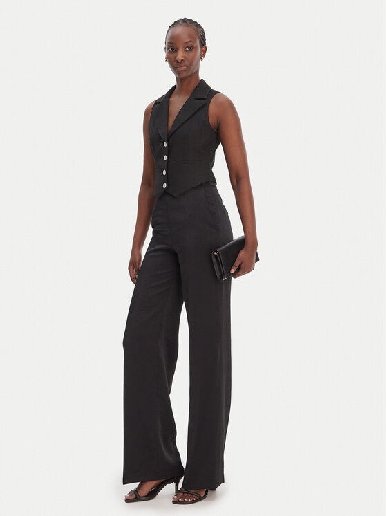 Morgan Morgan Παντελόνι Palazzo 251-PVTEO.F Μαύρο Wide Leg