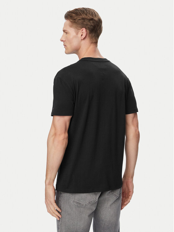 Tommy Jeans Tommy Jeans Marškinėliai Photo Flag DM0DM23191 Juoda Regular Fit