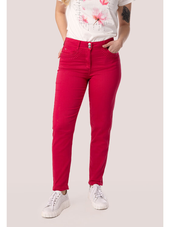 QUIOSQUE QUIOSQUE Dámske nohavice 3OB004 Bordová Regular Fit