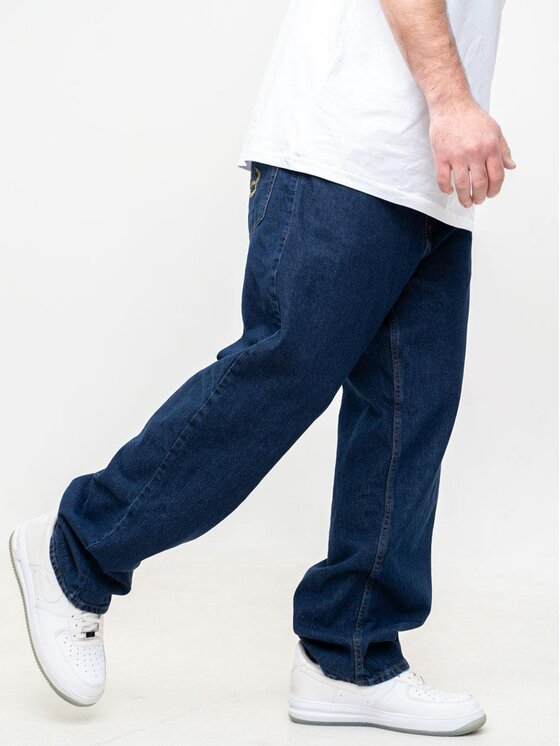 Metoda Sport Metoda Sport Jeansy Szerokie Spodnie Jeansowe Baggy Męskie Ciemne Niebieskie Metoda Sport Laur Pocket XL Niebieski Regular Fit