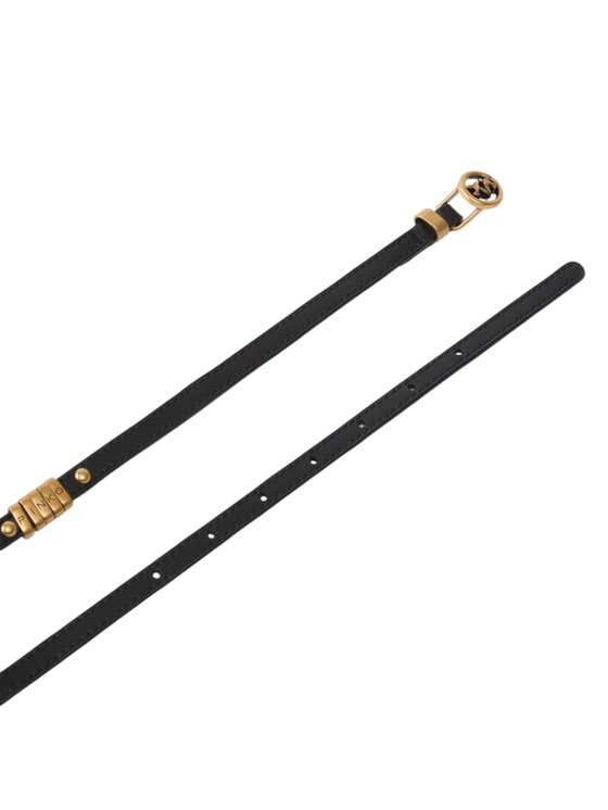 PINKO PINKO Pasek H1 DOUBLE BELT+EMBELLISHMENTS. Czarny