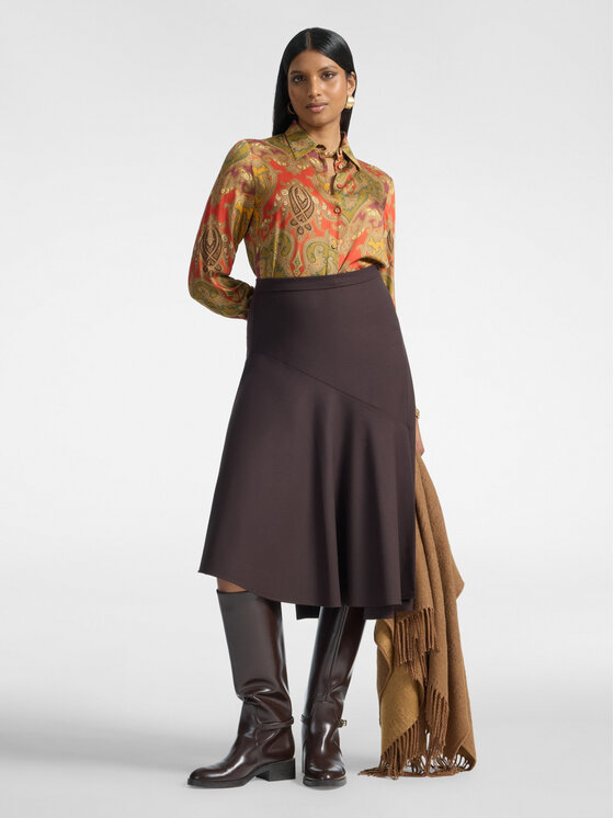 Elena Mirò Elena Mirò Spódnica midi 1005P000102N032 Brązowy Flared Fit