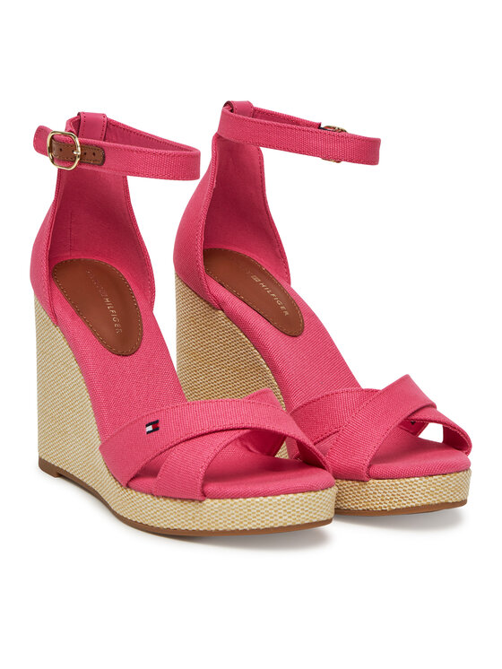 Tommy Hilfiger Tommy Hilfiger Сандали Flag High Wedge Espad Crisscross FW0FW08661 Розов