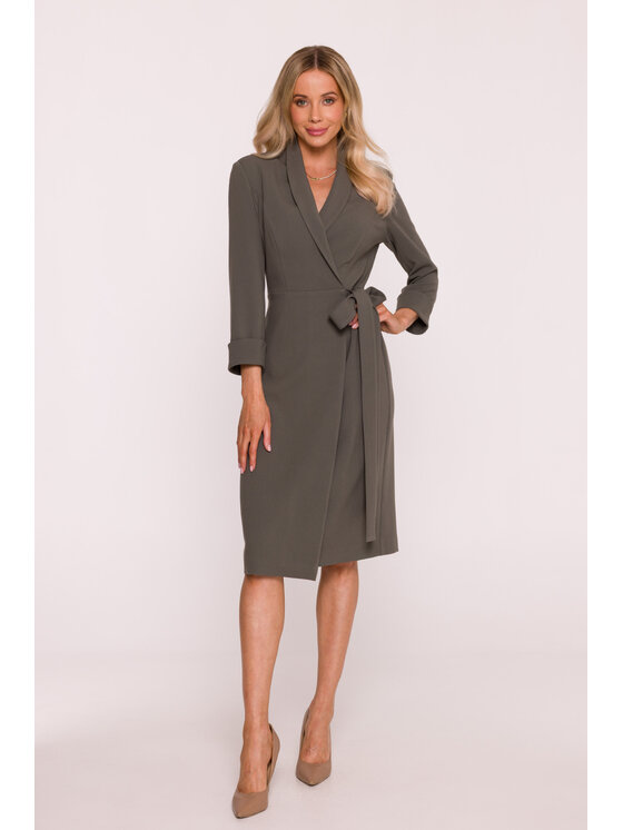 Stylove Stylove Sukienka wieczorowa S415 Khaki A-Line Fit