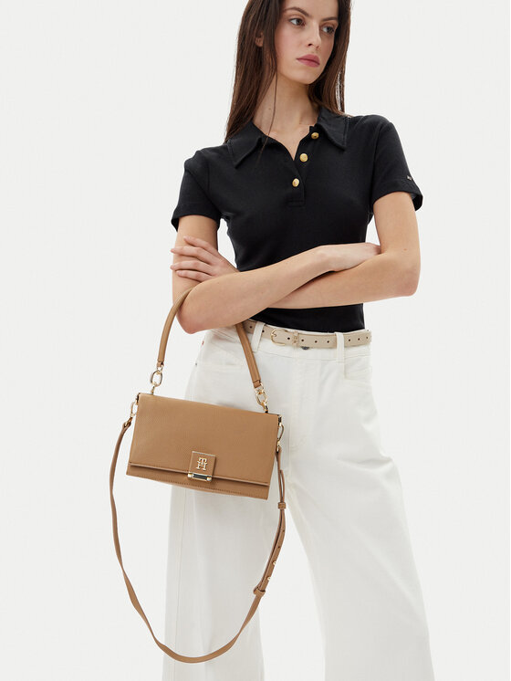 Tommy Hilfiger Tommy Hilfiger Torbica Th Her Med Crossover AW0AW17216 Smeđa
