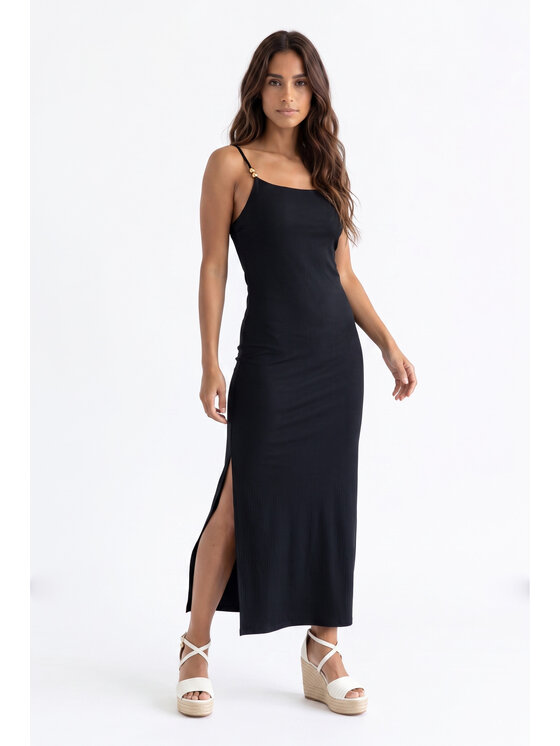 FIGL FIGL Sukienka letnia M1199 Czarny Fitted Fit