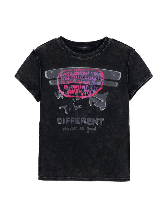 Desigual Desigual T-Shirt 25SWTKX6 Γκρι Slim Fit