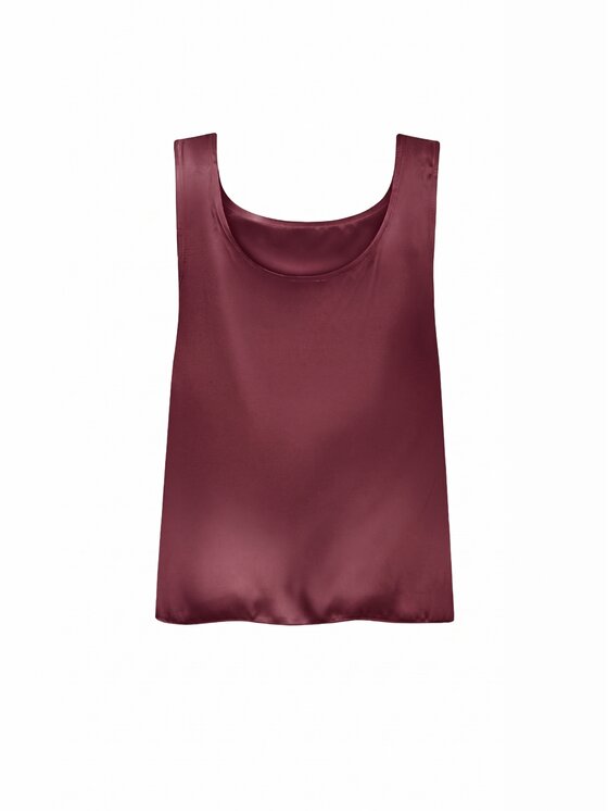 Cat&Cat Cat&Cat Top jedwabny basic Bordowy Regular Fit