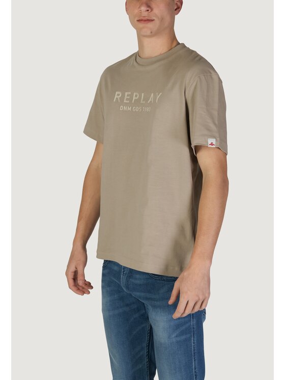 REPLAY REPLAY T-Shirt M3019.000.22662 Beżowy Shirt Fit