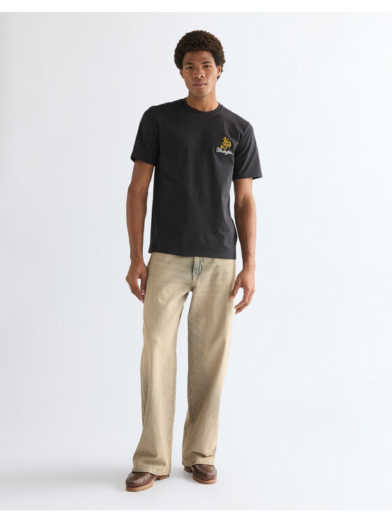 Wrangler Wrangler T-Shirt EMBROIDERY TEE Czarny Regular Fit