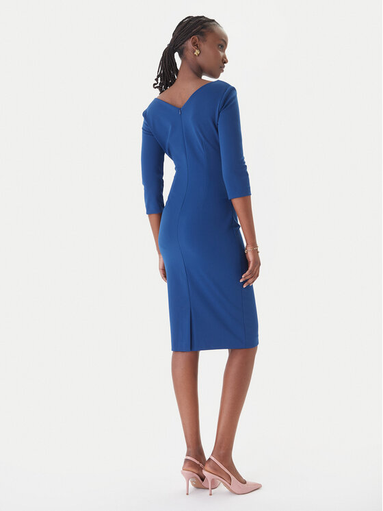Rinascimento Rinascimento Kokteilinė suknelė CFC0127699003 Mėlyna Slim Fit