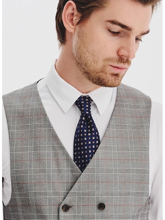 Pako Lorente Pako Lorente Kamizelka garniturowa P25WF-8X-005 Szary Slim Fit