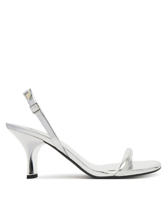 Calvin Klein Calvin Klein Sandale Sculpt Kitt Heel Strappy Lth Met HW0HW02709 Srebrna