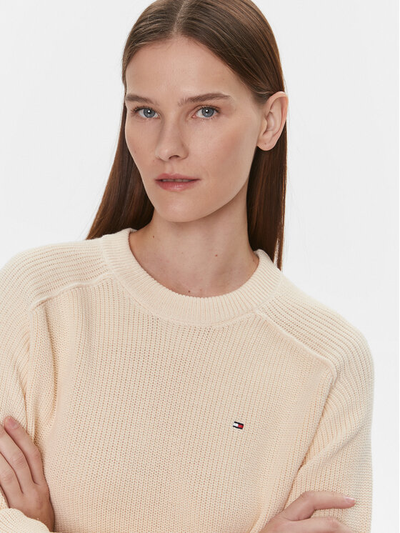 Tommy Hilfiger Tommy Hilfiger Džemper WW0WW40751 Bež Regular Fit