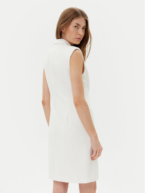 DKNY DKNY Sukienka koktajlowa DD5U1H66 Écru Slim Fit