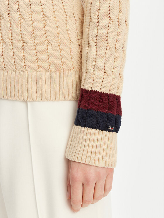 Tommy Hilfiger Tommy Hilfiger Пуловер Varsity WW0WW43972 Бежов Regular Fit