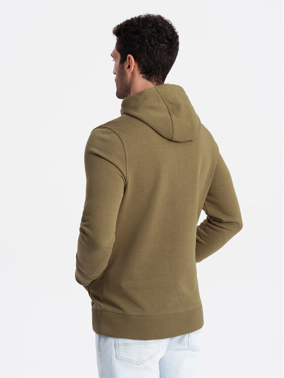 Ombre Ombre Mikina OM-SSBN-0161 Zelená Regular Fit